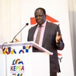 Cabinet Secretary for Cooperatives & MSMEs Development, Hon. Wycliffe Oparanya, speaking during the 2nd Edition of the Annual SME Conference, Awards, and Exhibition, hosted by the Kenya Private Sector Alliance (KEPSA) at Kenya Institute of Curriculum Development (KICD).