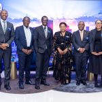 Caption: From left, Luvuyo Masinda, Chief Executive at Standard Bank Corporate &Investment Banking (CIB), Solly Letsoalo, COO Transnet, Dr. David Masondo, Honourable Deputy Minister of Finance, Zen Dlamini, Standard Bank, Head: Infrastructure & Public Sector, Client Coverage SA, Sim Tshabalala, Standard Bank Group CEO, and Mameetse Masemola, Acting Head of Infrastructure SA & DDG, Infrastructure Investment Planning &Oversight  Photo/ Courtesy