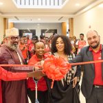 {R-L} Airtel Kenya MD Ashish Malhotra, Customer Experience Director Goldermier Opiyo, Coast Zone Business Manager Caroline Musyimi, Customer Samir Baloo and Coast Region Retail Manager Bradley Ochieng during the opening of a customer care hub at Likoni Mall designed to enhance customer convenience, boost in-person support, and expand access to Airtel’s services across the region.
