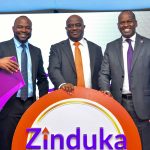 Acorn Holdings CEO Edward Kirathe (center), Absa Bank Kenya MD and CEO Abdi Mohamed (right) and Co-operative Bank Group Director Youth Financial Service Joel Kaba during the launch of the Zinduka Graduate Enterprise Programme