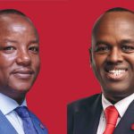 From Left:Absa Bank Kenya’s Chief Financial Officer Yusuf Omari appointed as Interim Managing Director and Chief Executive Officer(CEO and immediate CEO& MD Abdi Mohamed