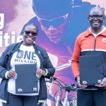 L-R:  Buffalo Bicycles Kenya (BBK) East Africa Regional Director Maureen Kolenyo and Equity Bank Kenya Managing Director Moses Nyabanda during the unveiling of the partnership that seeks to boost access to affordable mobility, physical fitness, and support economic empowerment. Equity Bank will support access to the bicycles through its asset financing solution.