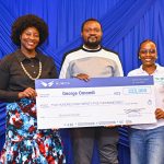 (L-R): Numida COO Lorraine Mutambiranwa, businessman George Omondi and Numida Kenya Operations Manager Joy Ndong’a during the launch of Numida’s Premium lending offering in Kenya, where Omondi, an established MSME owner, was awarded a cheque of KES 225,000 as part of Numida’s commitment to providing faster, fairer and more predictable access to working capital for Kenya’s growing businesses.