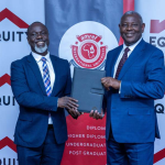 From L-R: Amref International University Vice Chancellor Prof. Joachim Osur and Equity Group Managing Director &CEO Dr. James Mwangi during the signing of a partnership agreement between Equity Group and Amref International University.
Equity Group and Amref International University signed a strategic Memorandum of Understanding to advance healthcare education, research, innovation, entrepreneurship and community health programmes to build stronger health systems and improve healthcare outcomes across the continent.