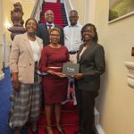 NCBA Team led by Jane Nganga (center)- NCBA Director Branch Business and Head of Diaspora Banking Ronah Kabue (left) paying a courtesy call to the Kenya High Commission.