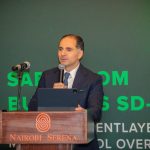 Amgad Nafie, Chief Enterprise & Public Sector Officer, Safaricom Business, addresses attendees
during the SD-WAN Launch at Serena Hotel, Nairobi, on 8th August 2026.